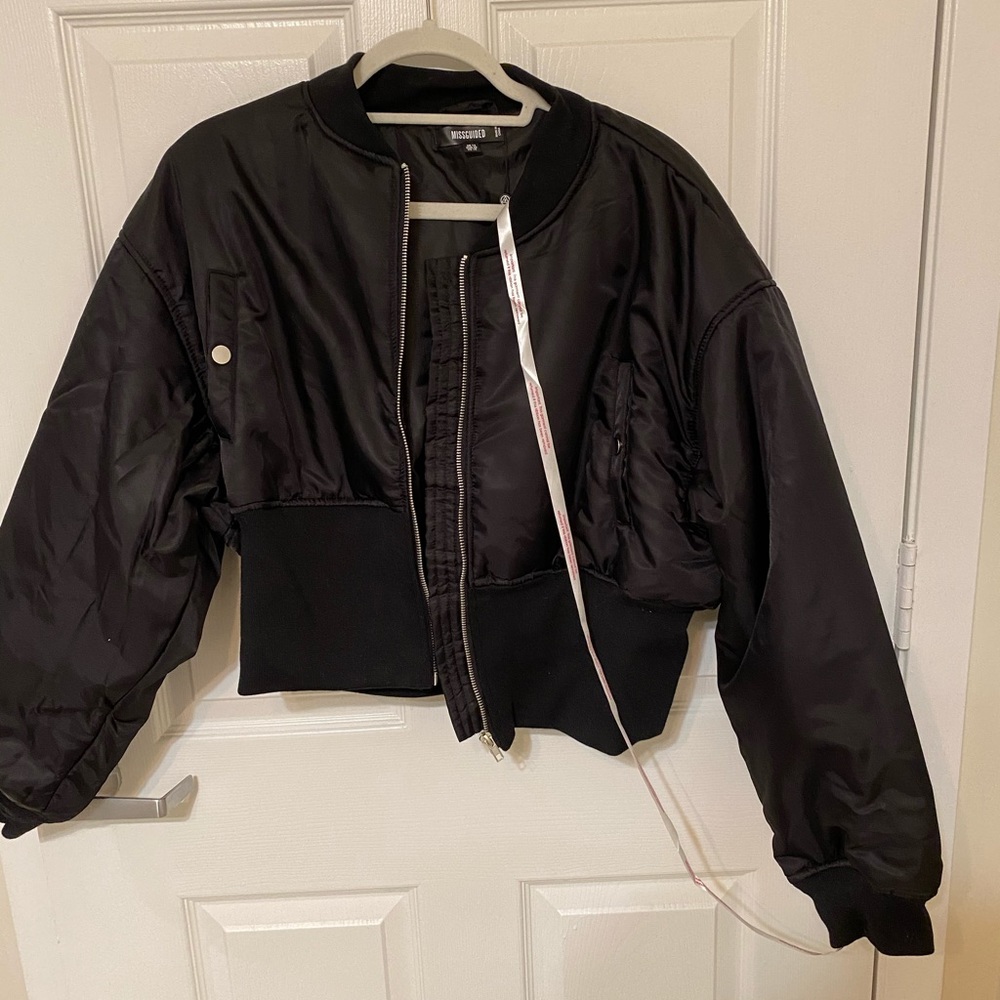 Missguided black bomber jacket